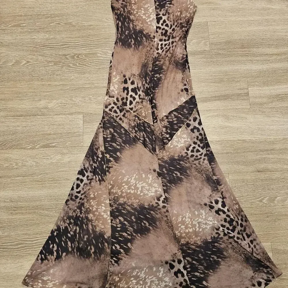 House of CB 'Sacha' Leopard Print Georgette Panelled Maxi Dress